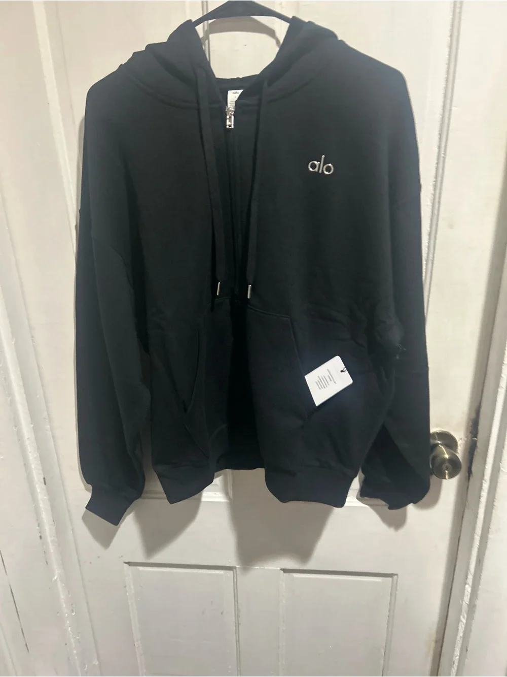 ALO Yoga Men's Black Full-Zip Hoodie Sweatshirt
